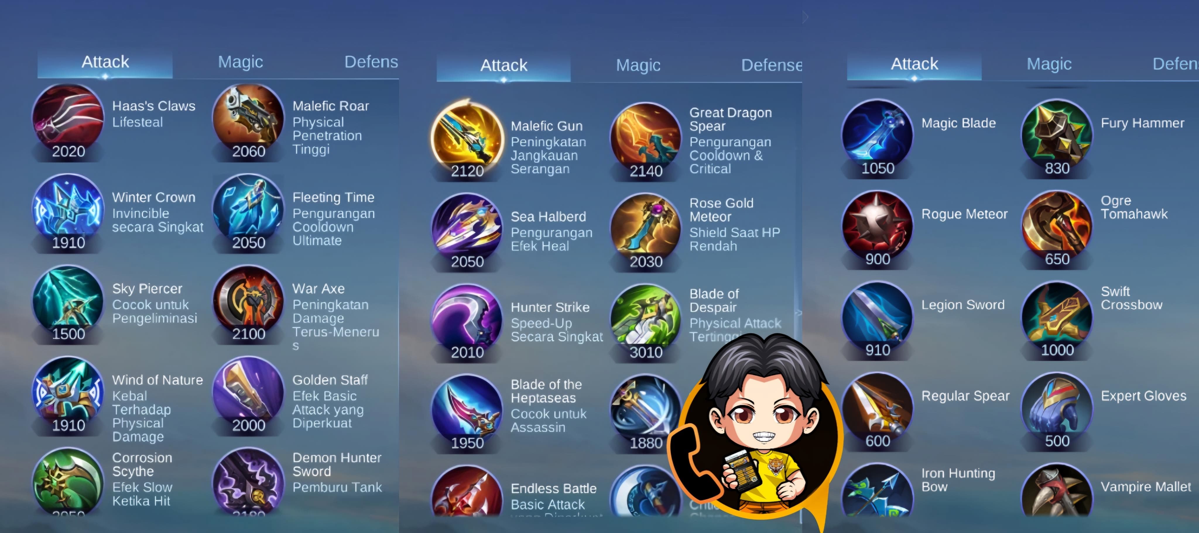 Cara Memahami Item Physical Mobile Legends Biar Lebih Mudah Dipahami Oleh Pemain!